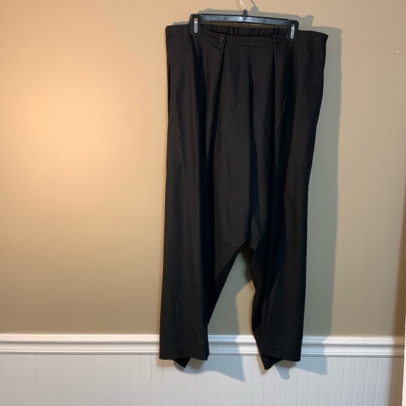 eskandar Pants - Eskandar Women’s Wool Cashmere Blend Oversized Wide-Leg Pants Lagenlook Luxury